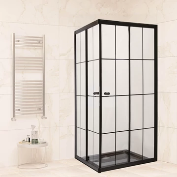 Sanica Orbit fekete-csíkos szögletes zuhanykabin 80x80