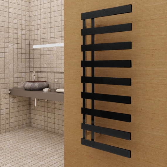 Sanica Anora fekete design fürdőszoba radiátor 500x1235
