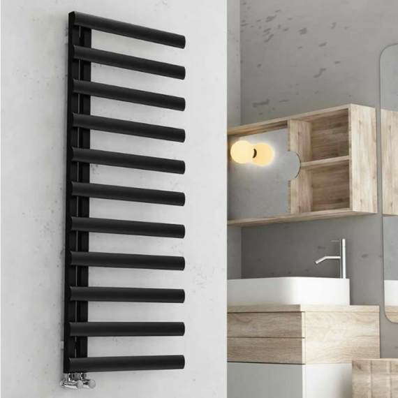 Sanica Mendoza fekete design fürdőszoba radiátor 500x1200