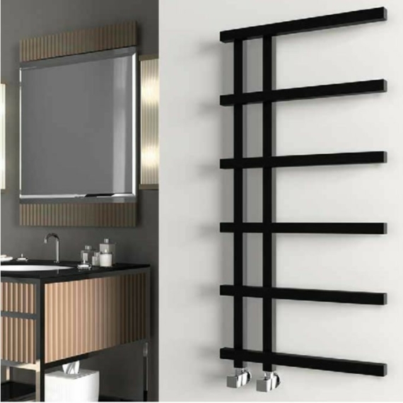 Sanica Potenza fekete design fürdőszoba radiátor 500x1000