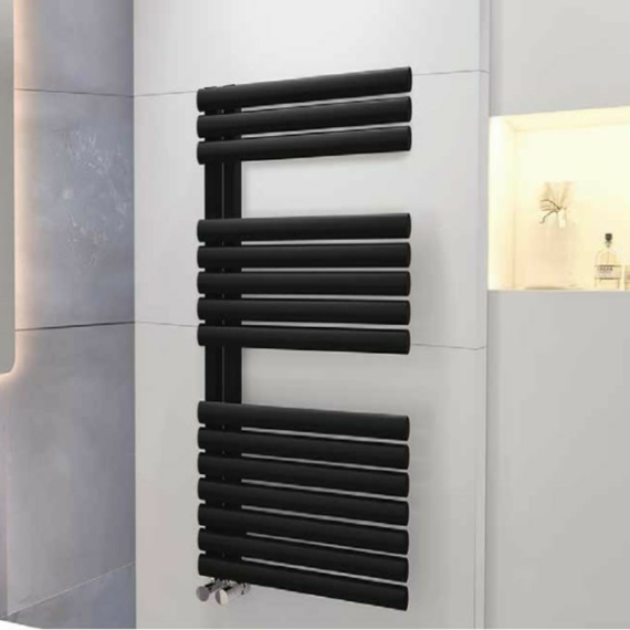 Sanica Sorno fekete design fürdőszoba radiátor 500x1200